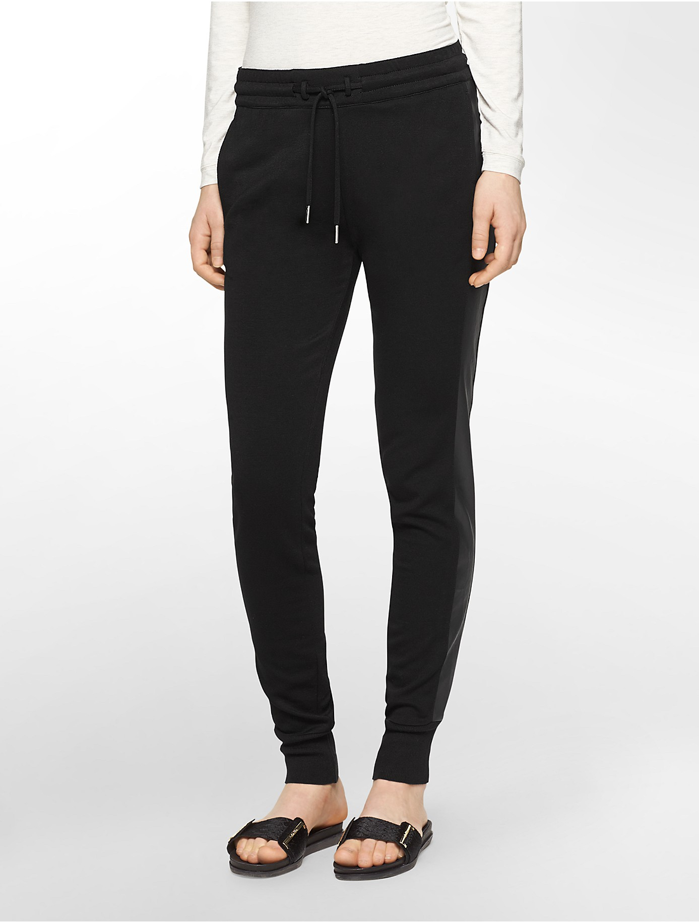 womens black calvin klein joggers