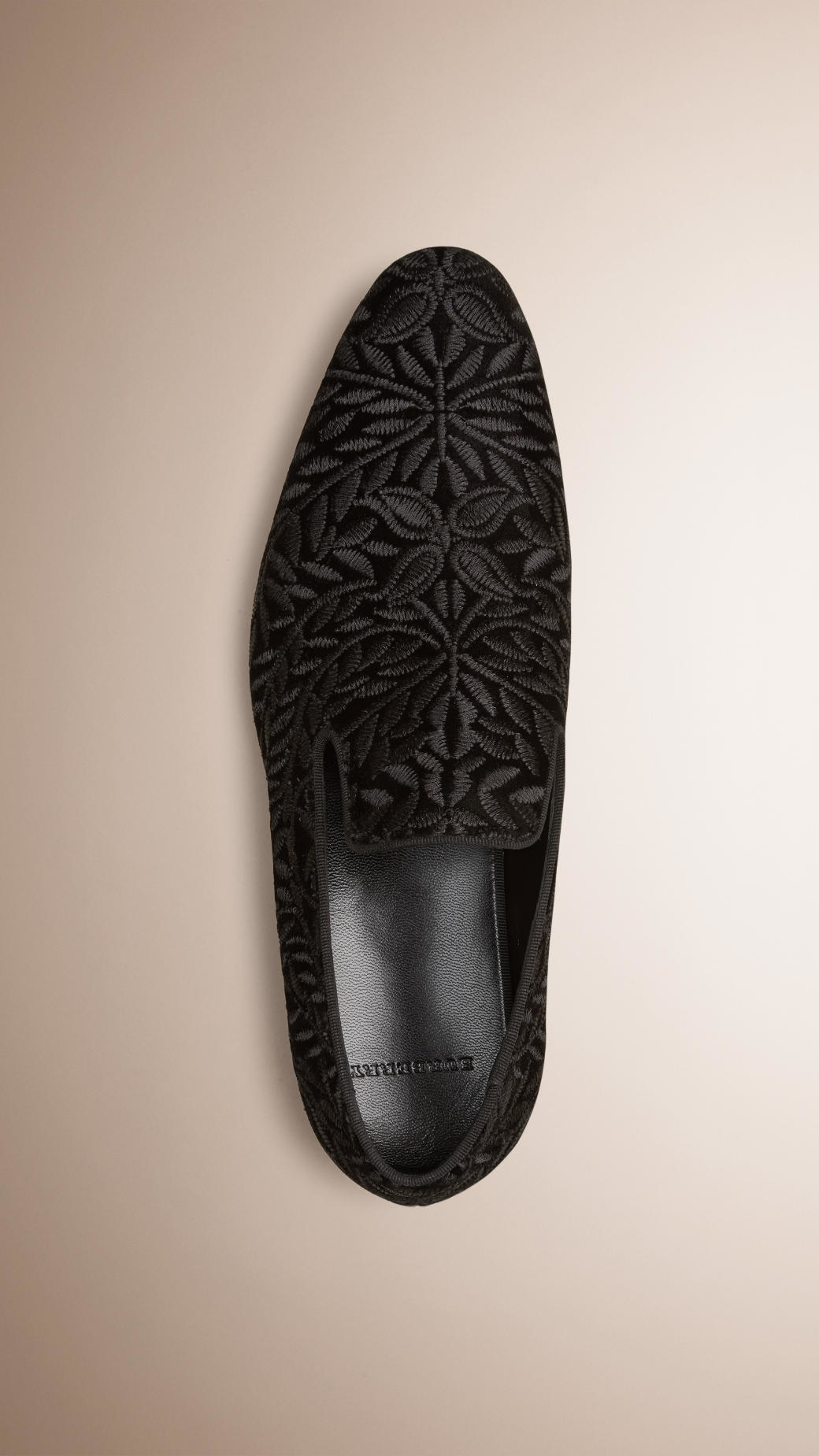 mens velvet loafers embroidered