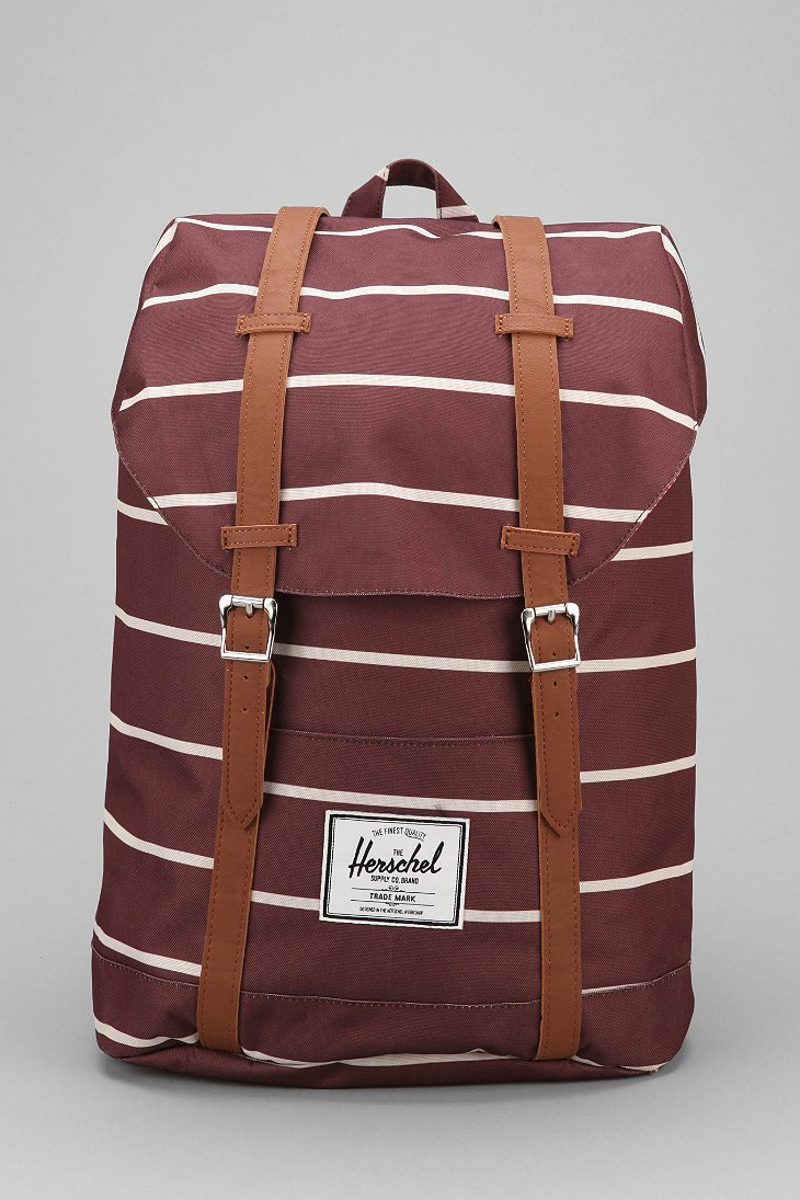 Herschel Supply Co. Retreat Rust Stripe Backpack in Red for Men (MAROON ...