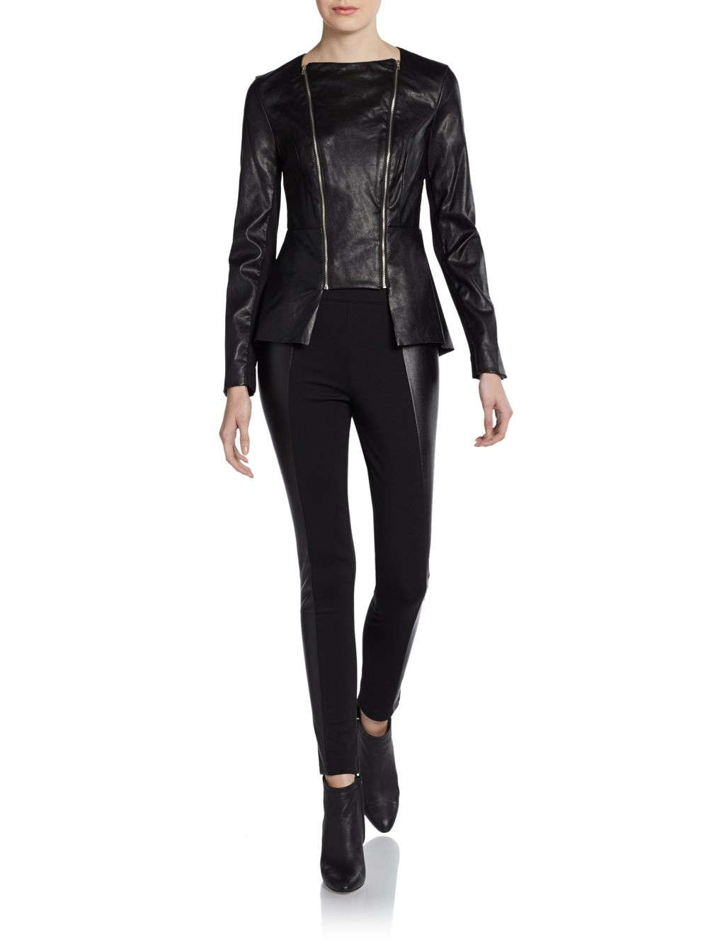 W118 By Walter Baker Lewis Faux Leather Doublezip Jacket In Black Gallery