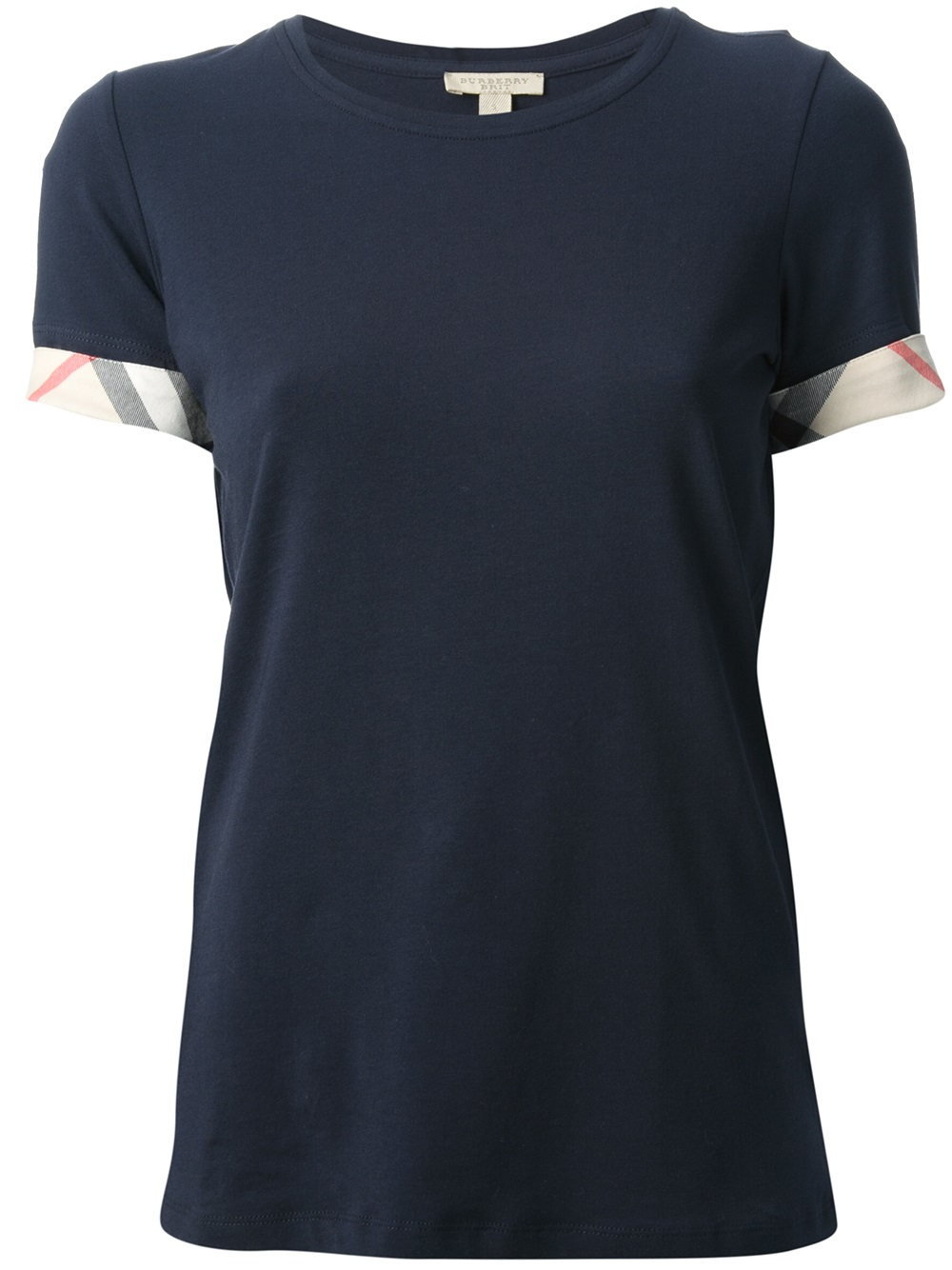 Burberry brit House Check Cuffs T-shirt in Black (blue) | Lyst
