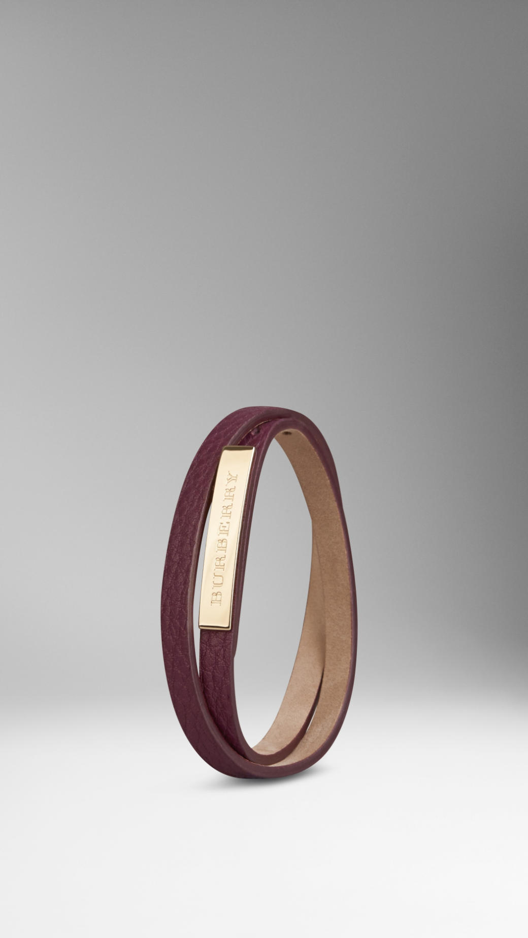 Burberry Grainy Leather Wraparound Bracelet In Purple Lyst Gallery