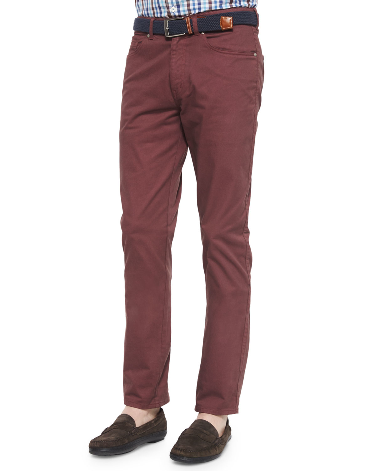 Lyst - Peter Millar Five-pocket Stretch-twill Pants in Purple for Men
