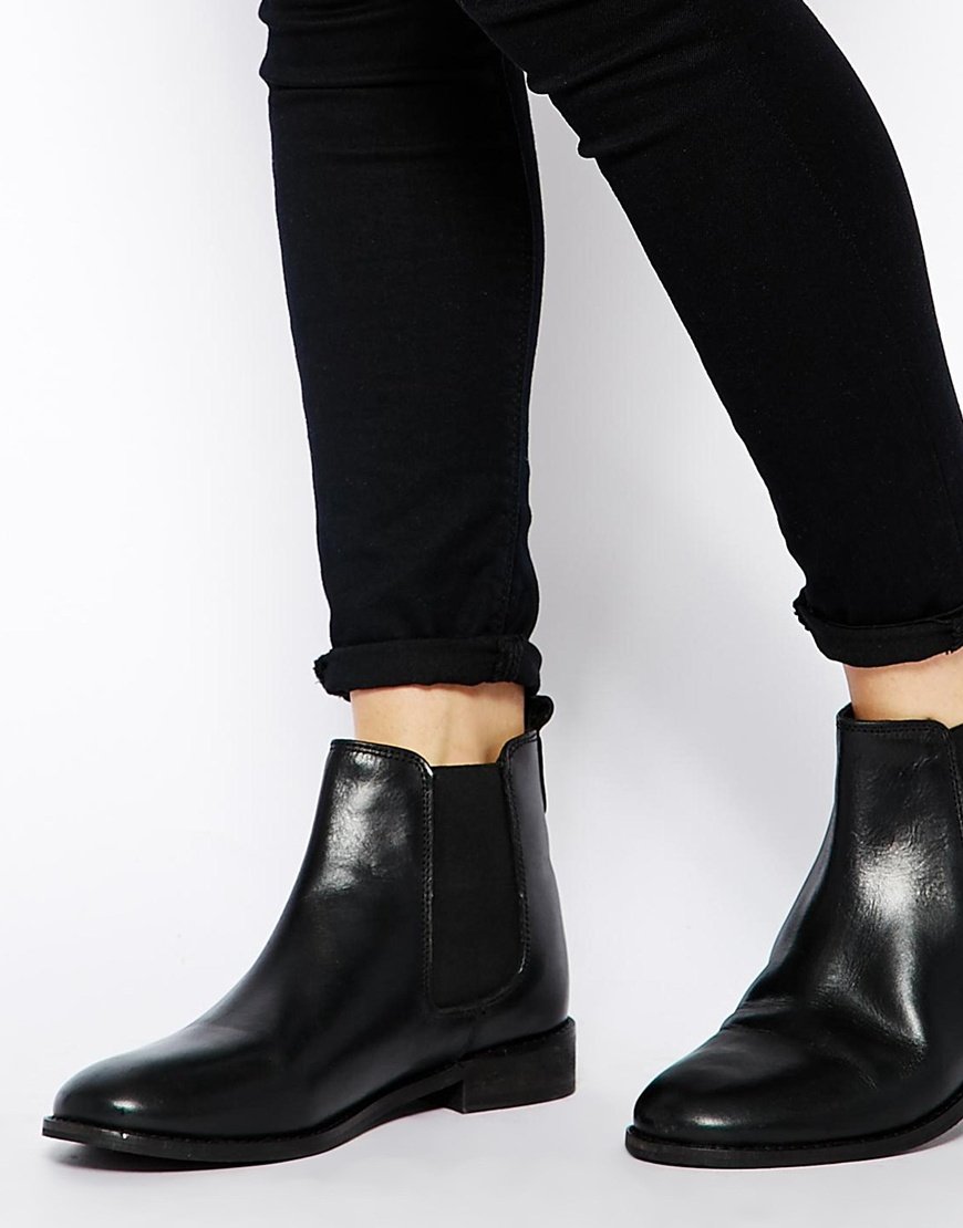 Lyst - Asos Airtime Leather Chelsea Ankle Boots in Black