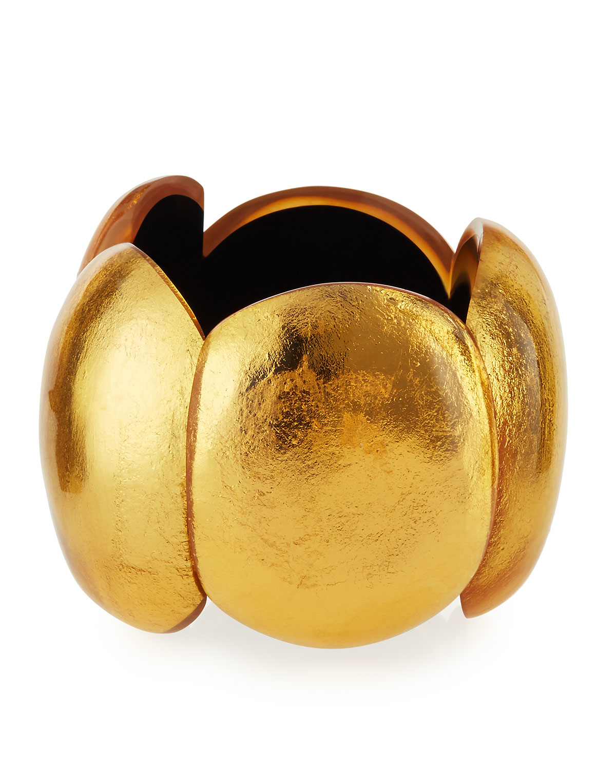 Viktoria hayman Gold Foil Oval Stretch Cuff Bracelet in Metallic | Lyst