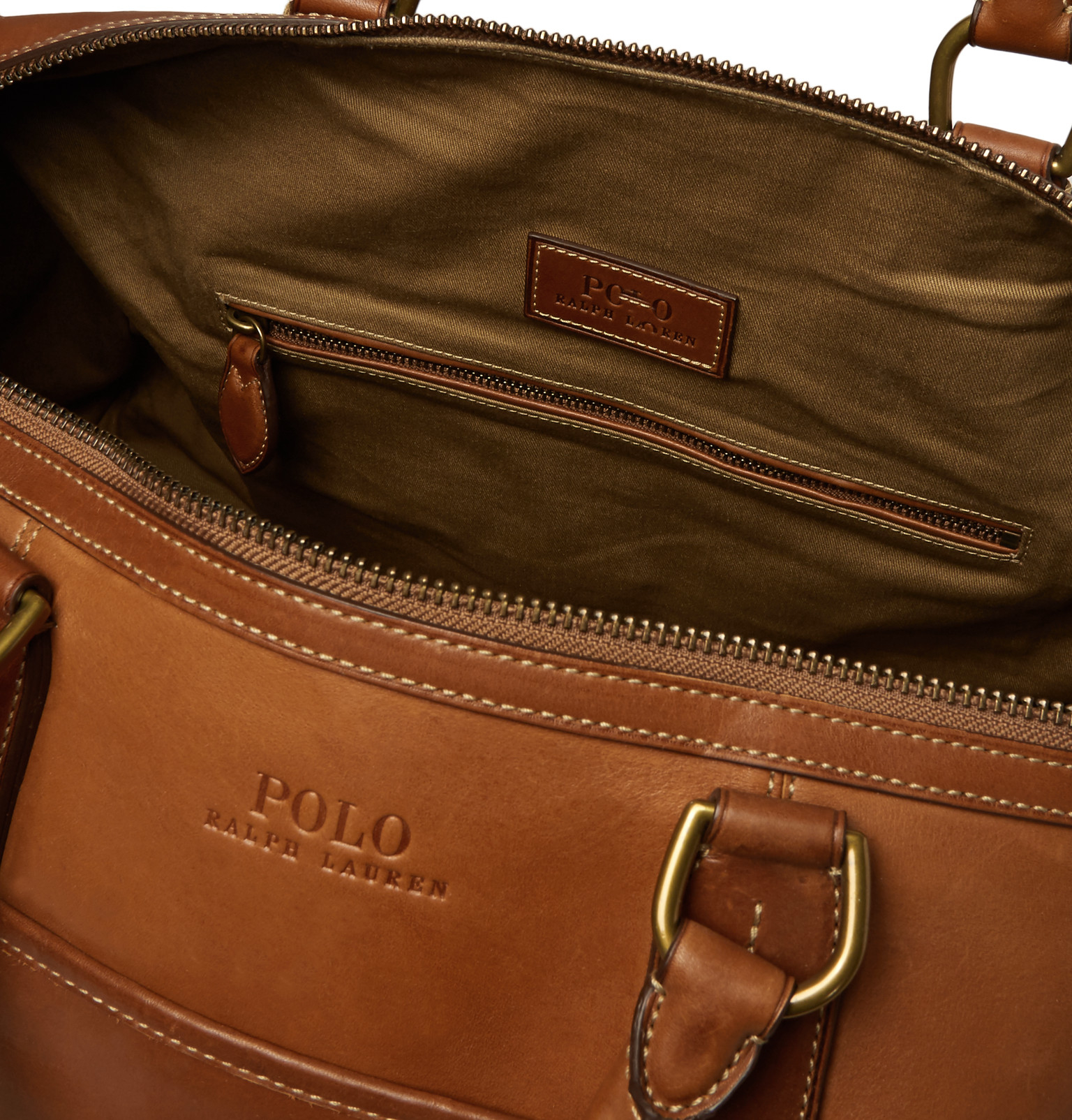 Polo Ralph Lauren Leather Duffle Bag In Brown For Men Lyst