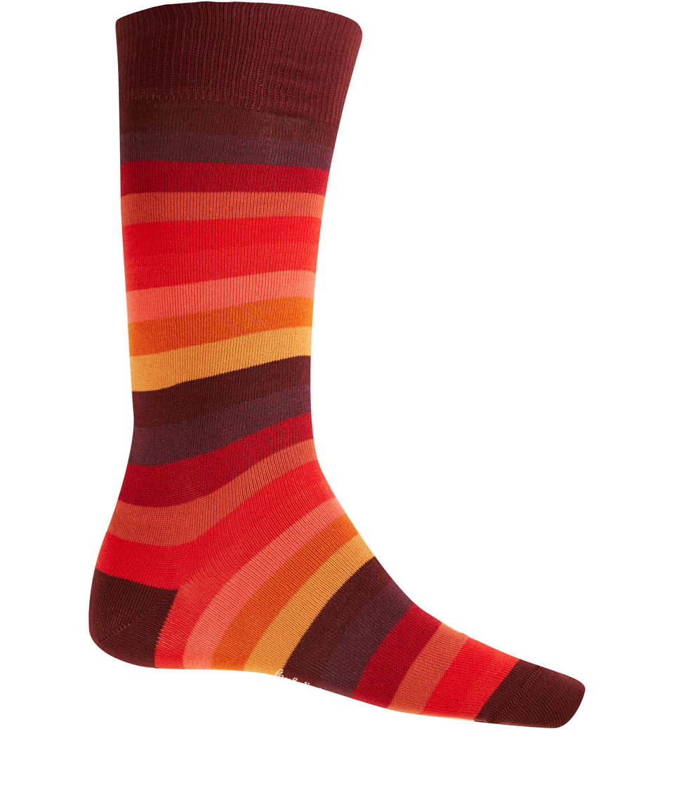 Paul smith Red Blended Stripe Ankle Socks in Red for Men | Lyst