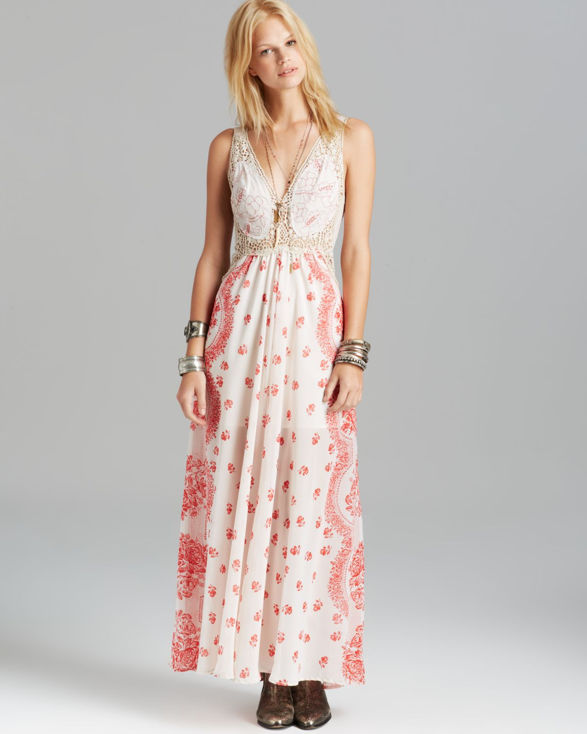 Lyst - Free people Maxi Dress Victorian Love in Natural