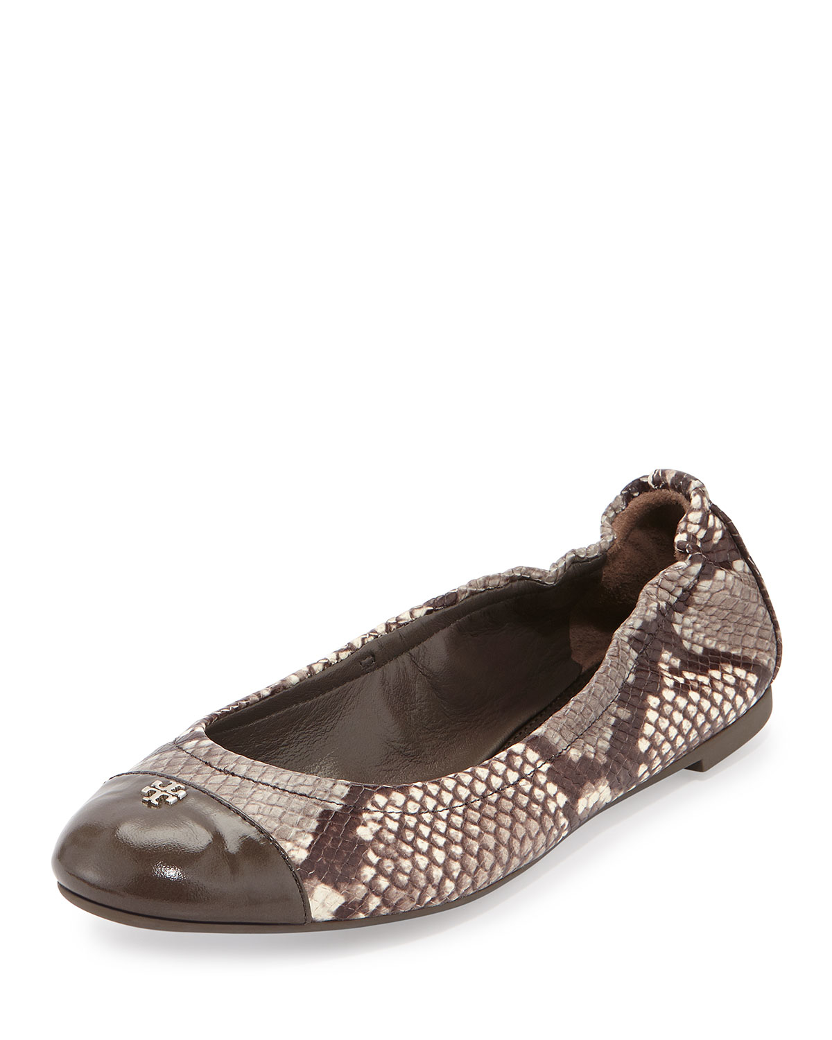 flat snake print shoes