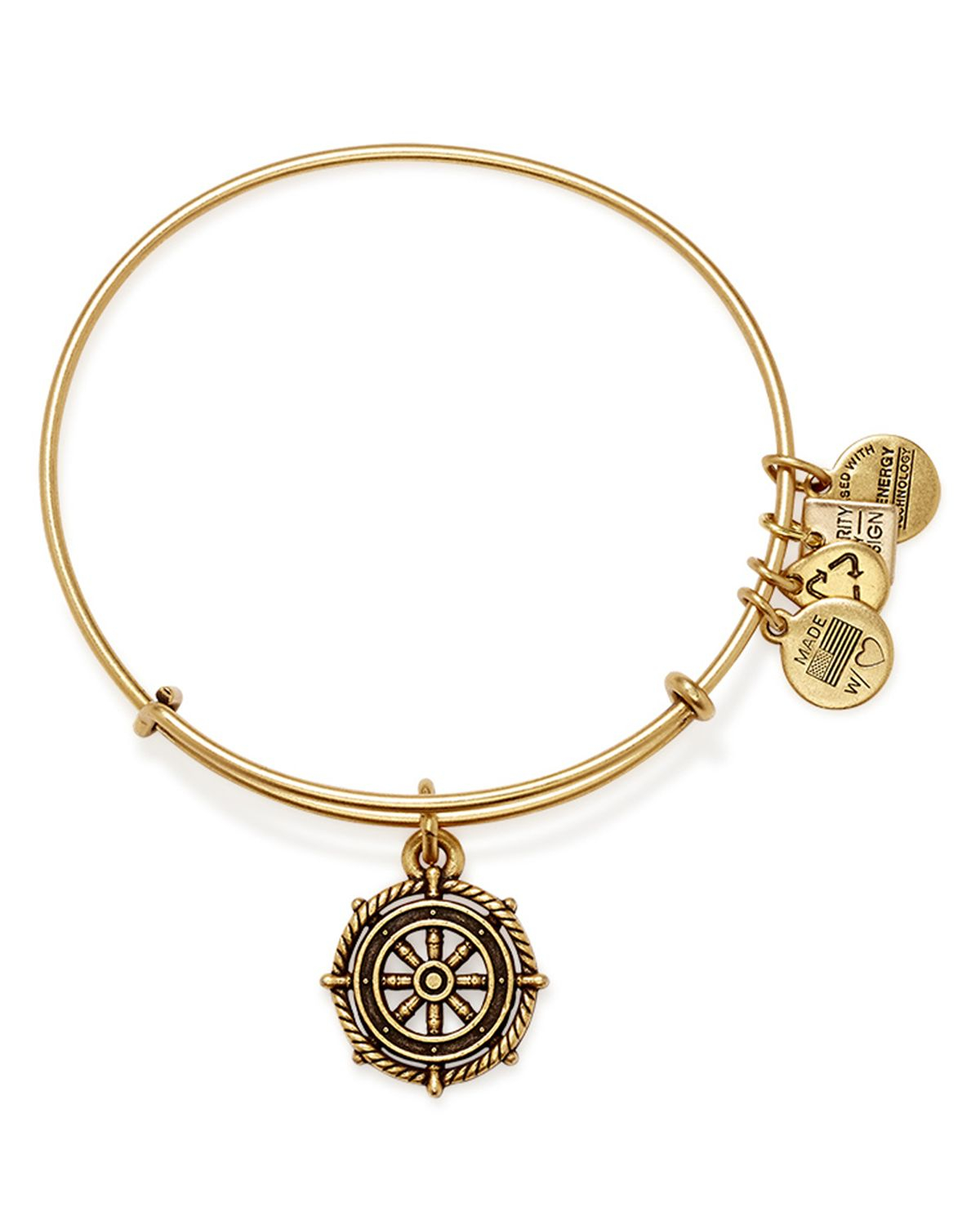 Alex and ani Take The Wheel Expandable Wire Bracelet in Metallic | Lyst