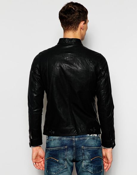 G-star Raw G Star Jacket Defend Faux Leather Slim Fit Zip Front in ...