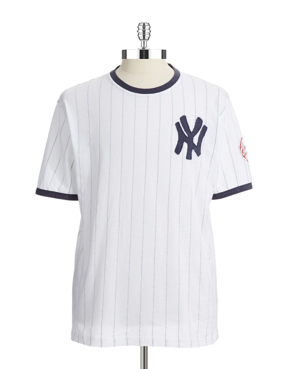 Red jacket New York Yankees Pinstripe T-Shirt in White for Men | Lyst