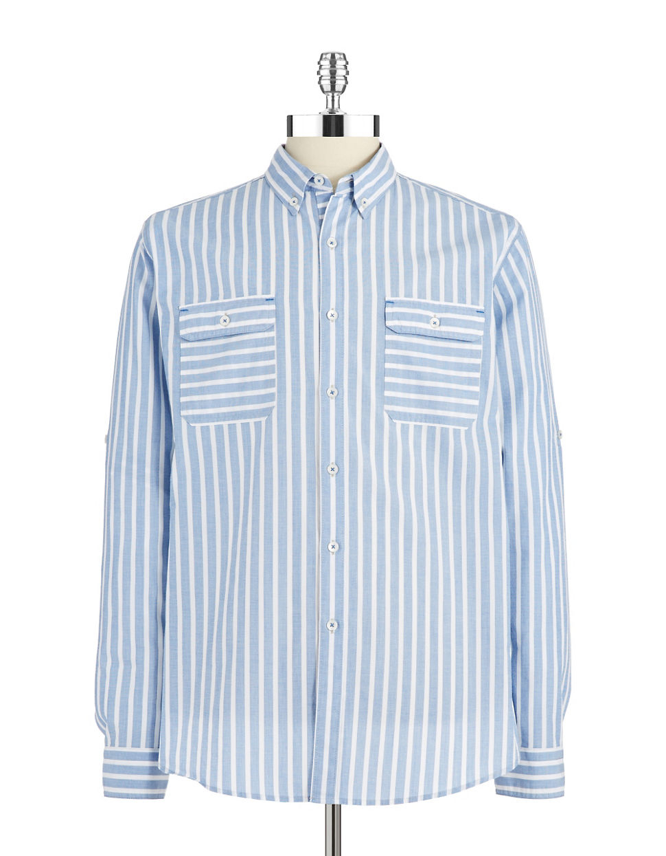 dkny striped sportshirt in blue for lyst dkny striped sportshirt in blue for lyst