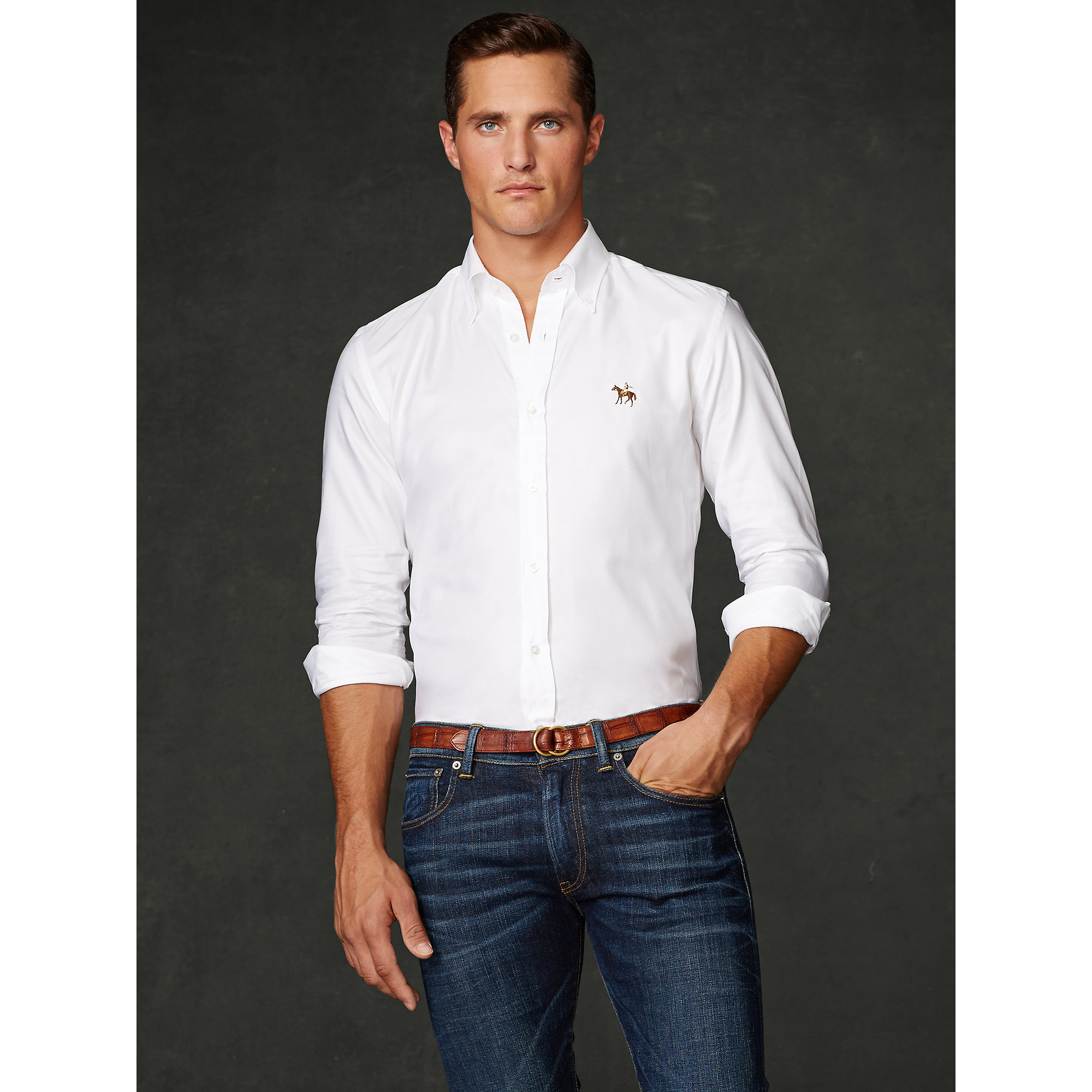 Lyst Ralph Lauren Purple Label Clic Oxford Sport Shirt In Gallery