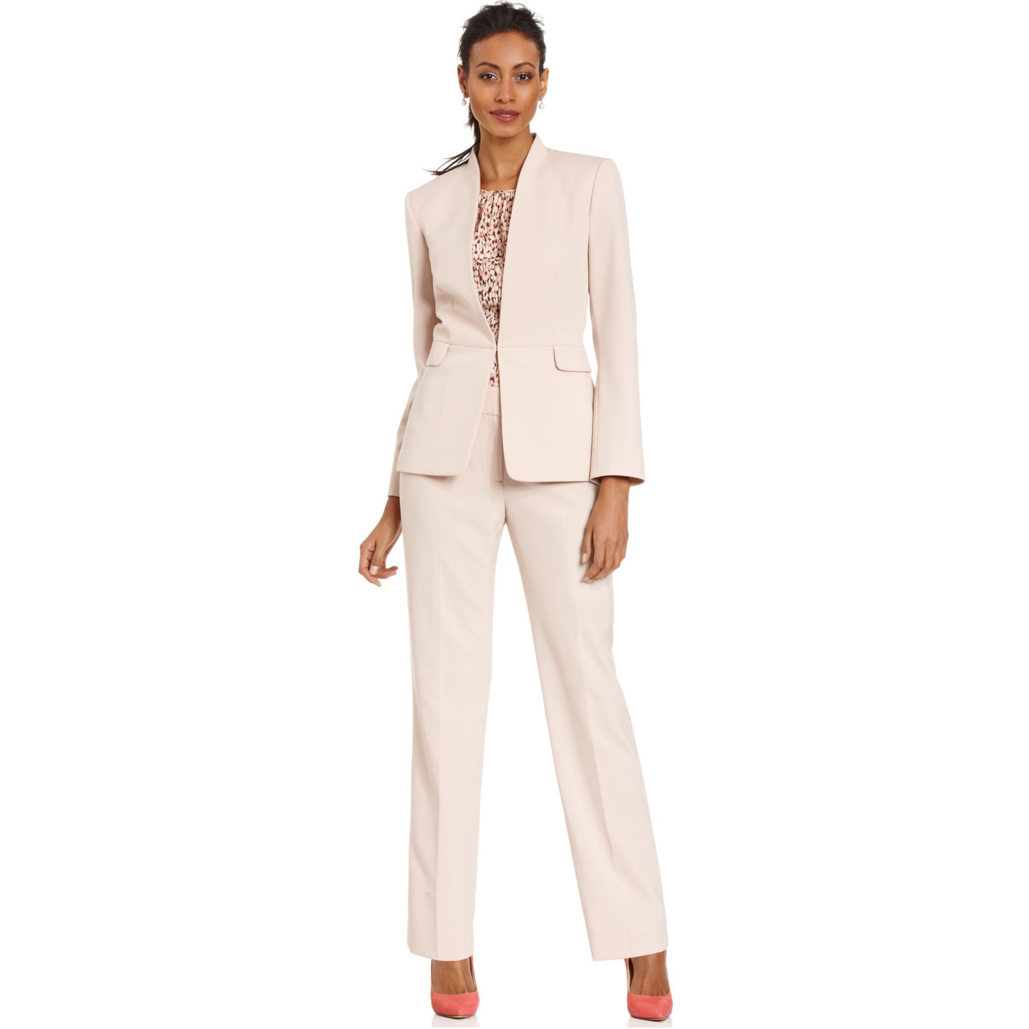 blush pantsuit