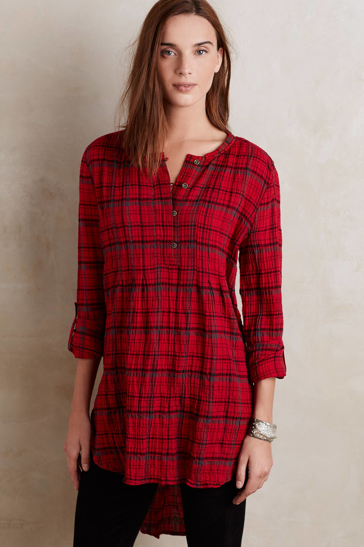 Holding horses Halfpenny Plaid Tunic in Red | Lyst