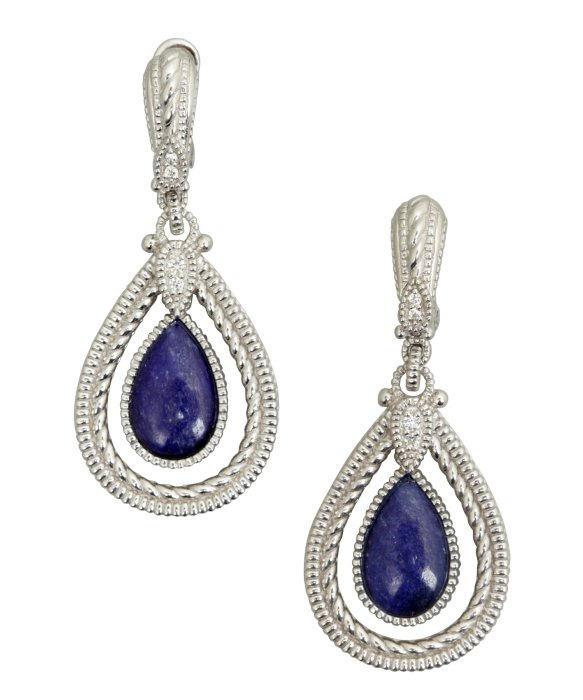 Lyst - Judith Ripka Navy Sapphire 'marina' Teardrop Framed ...