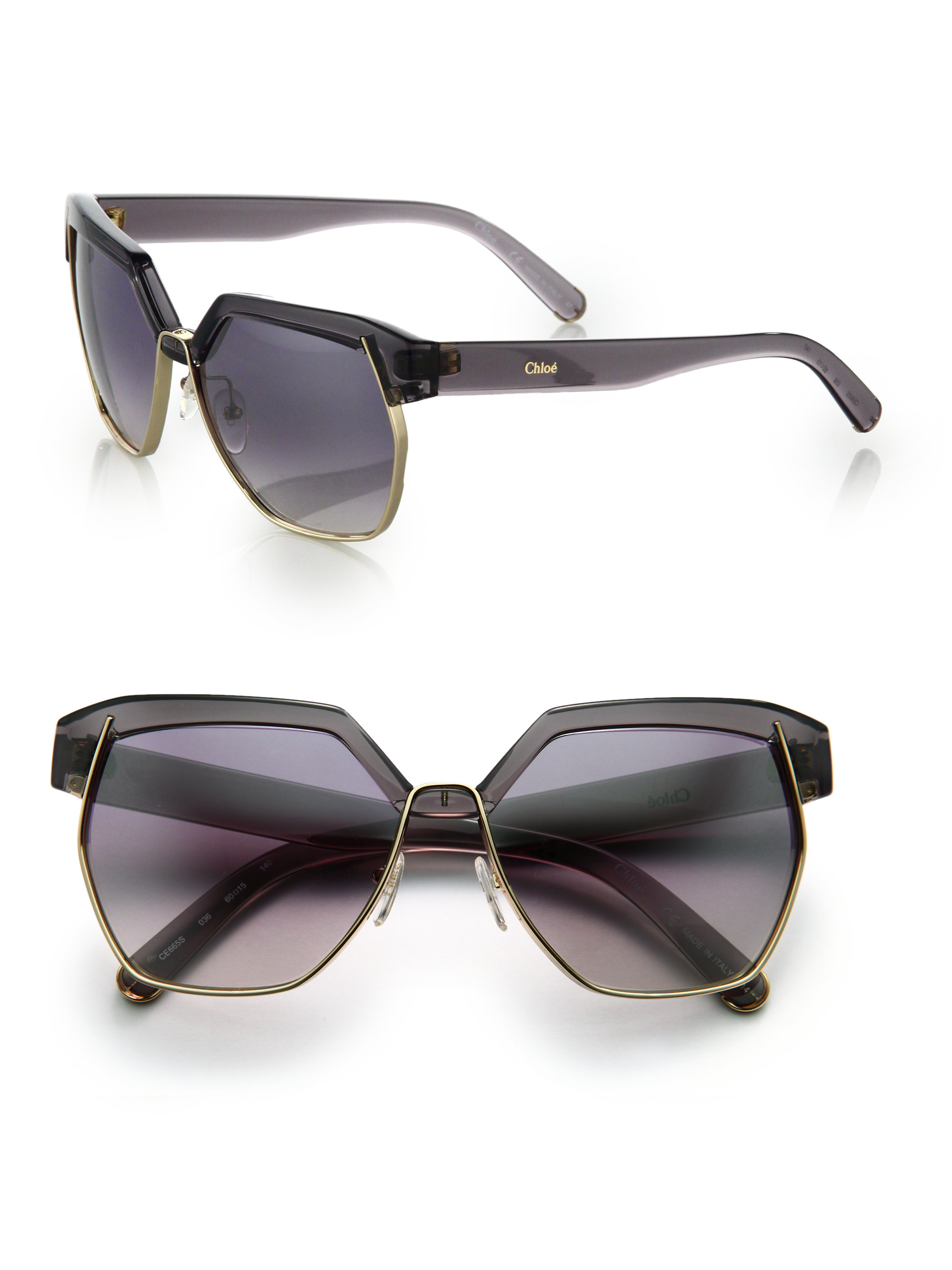 Chloé 60Mm Square Sunglasses in Gray (dark grey) Lyst