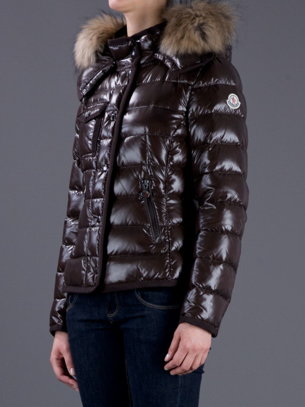 Moncler Armoise Padded Jacket in Brown | Lyst