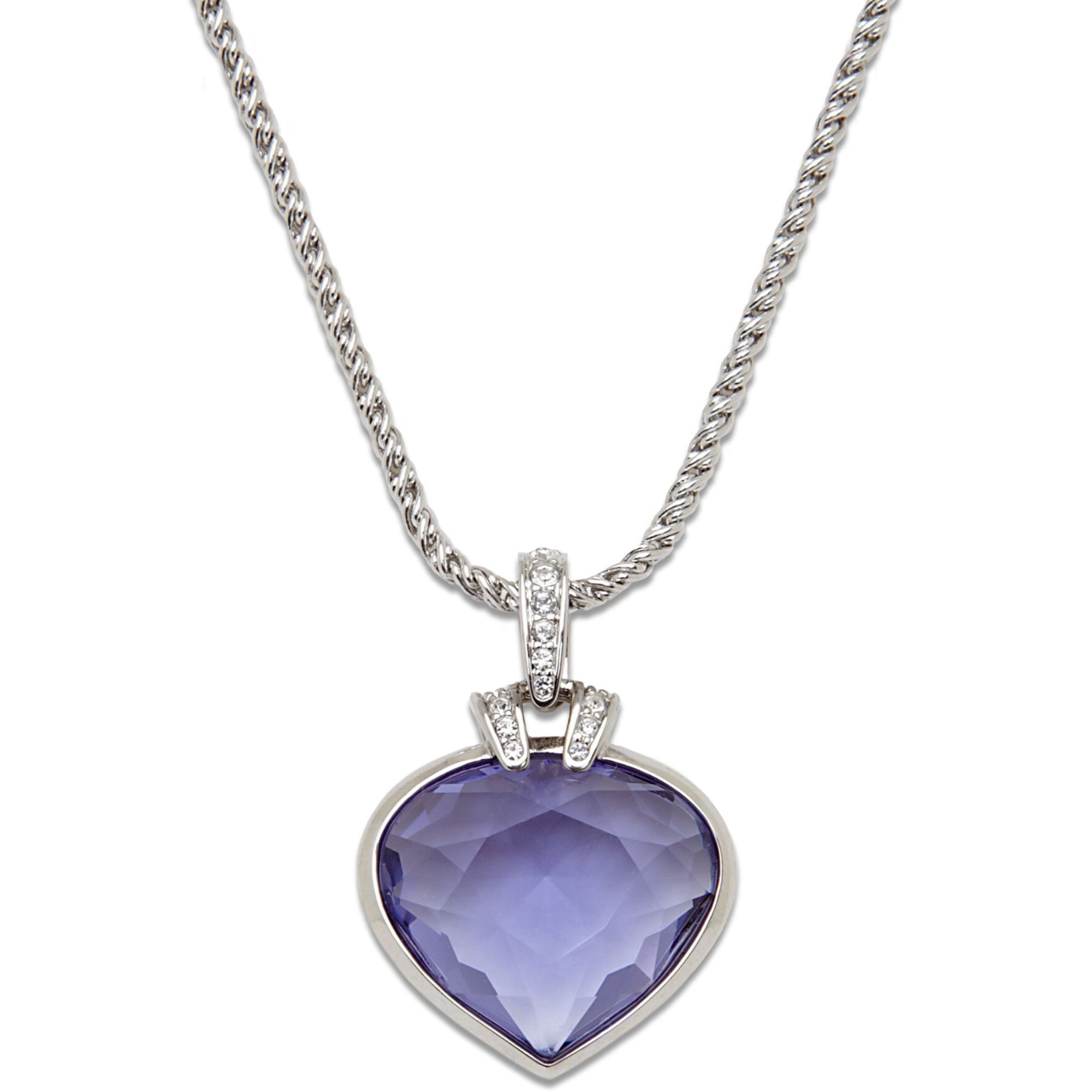 Swarovski Oceanic Tanzanite and Crystal Heart Pendant in Metallic | Lyst