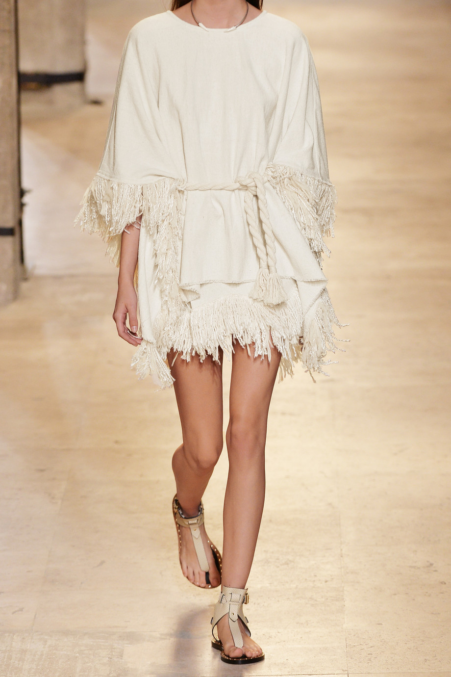 Isabel marant Natacha Fringed Woven Silk Wrap Mini Skirt in White | Lyst