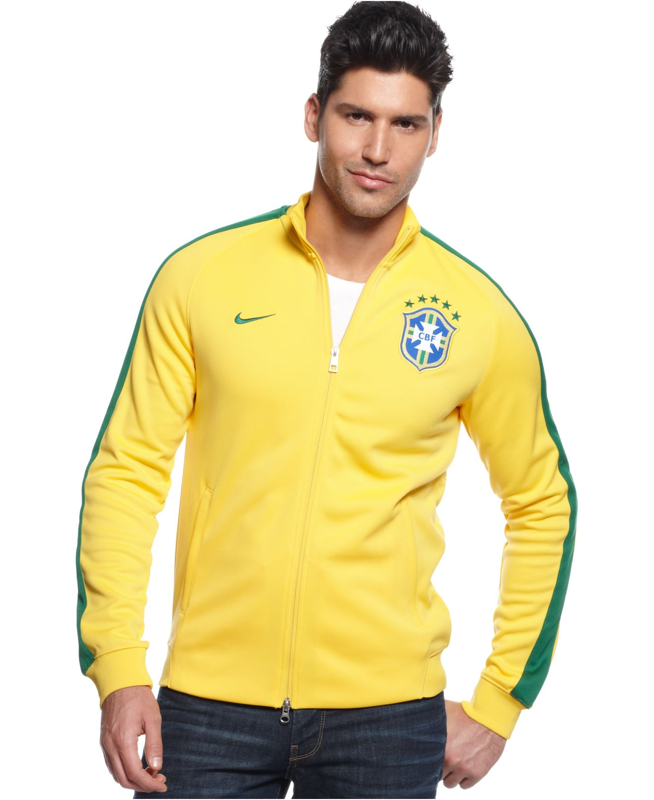 Nike N98 Brasil Authentic Track Jacket in Yellow for Men (VARSITY MAIZE ...