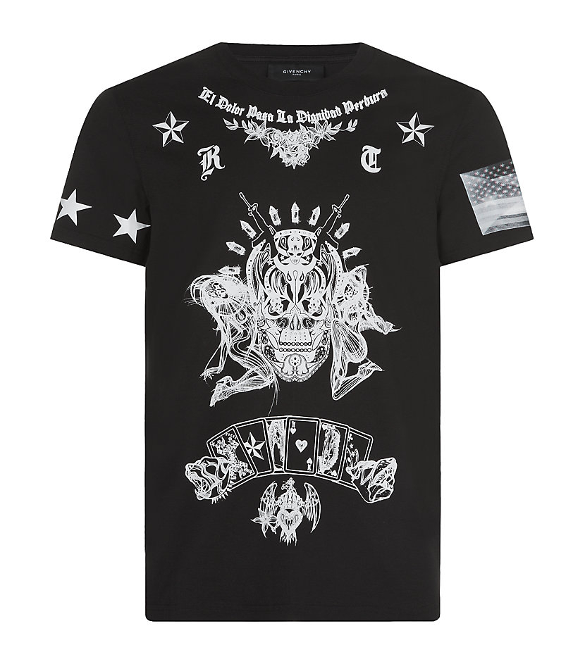 Givenchy Tattoo Print Tee in Black for Men | Lyst