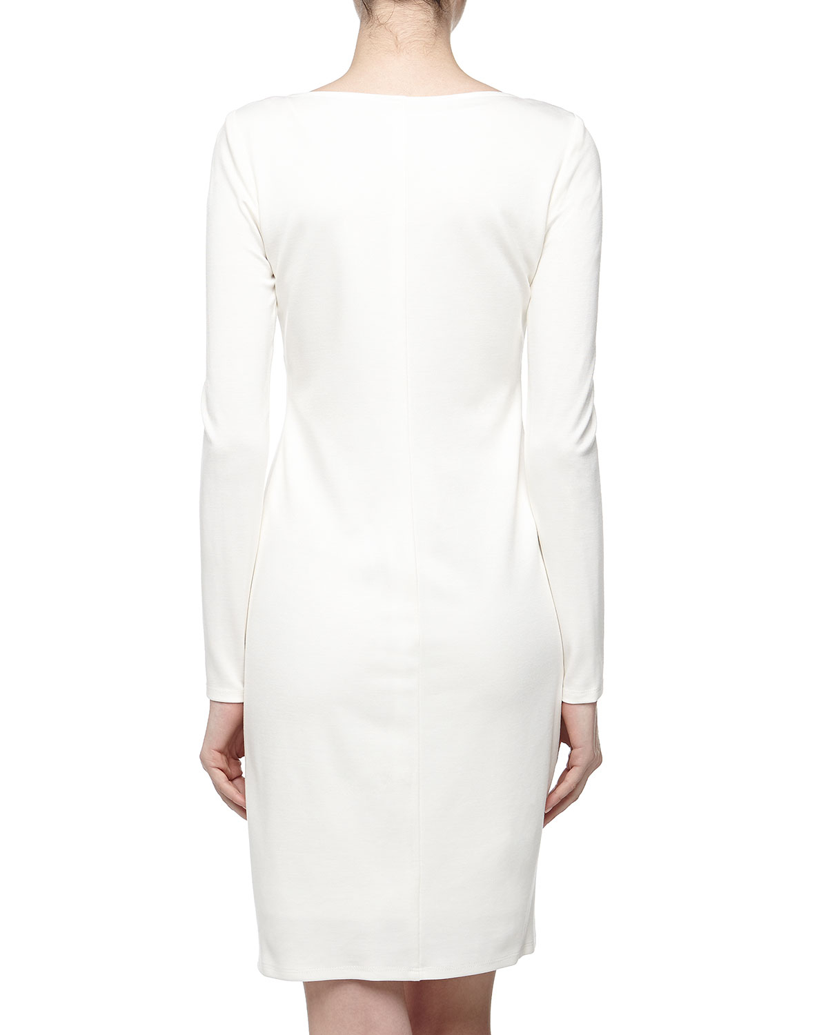 White sheath dress long sleeve tops