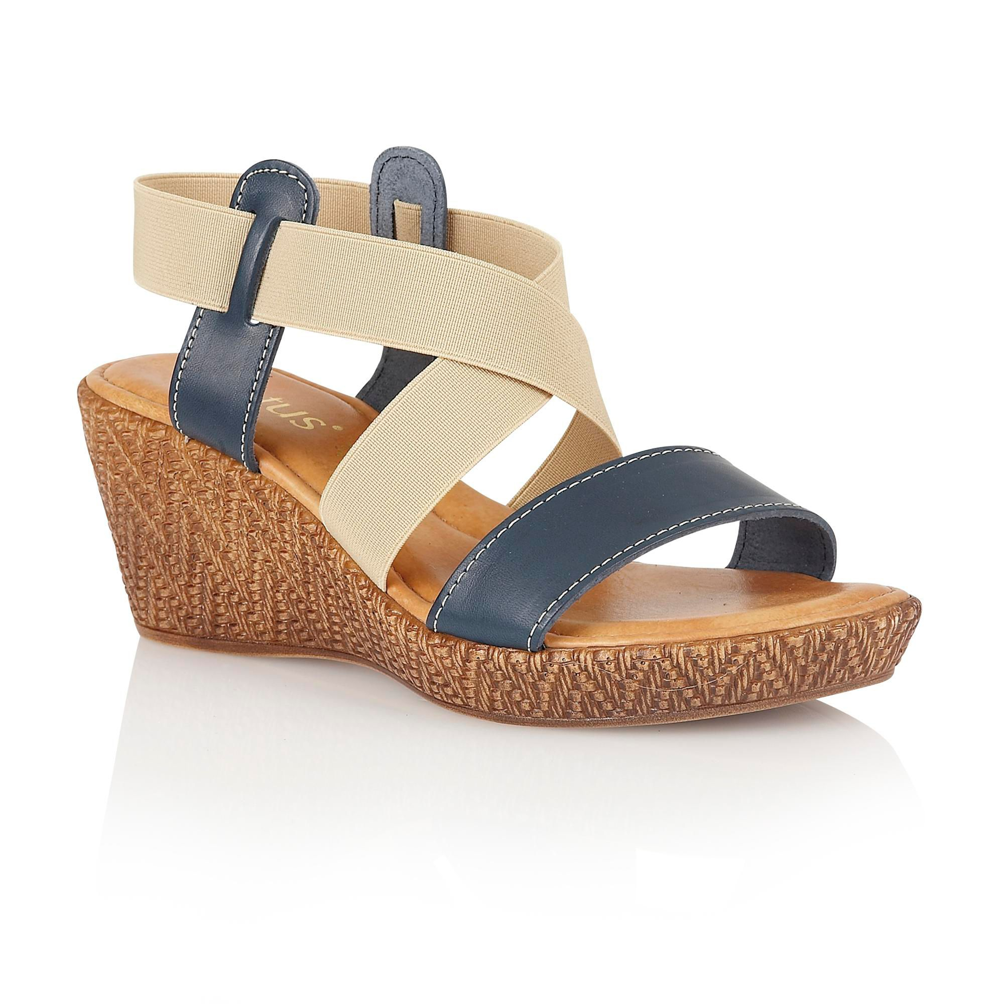 Lotus Emiliano Wedge Sandals in Blue | Lyst