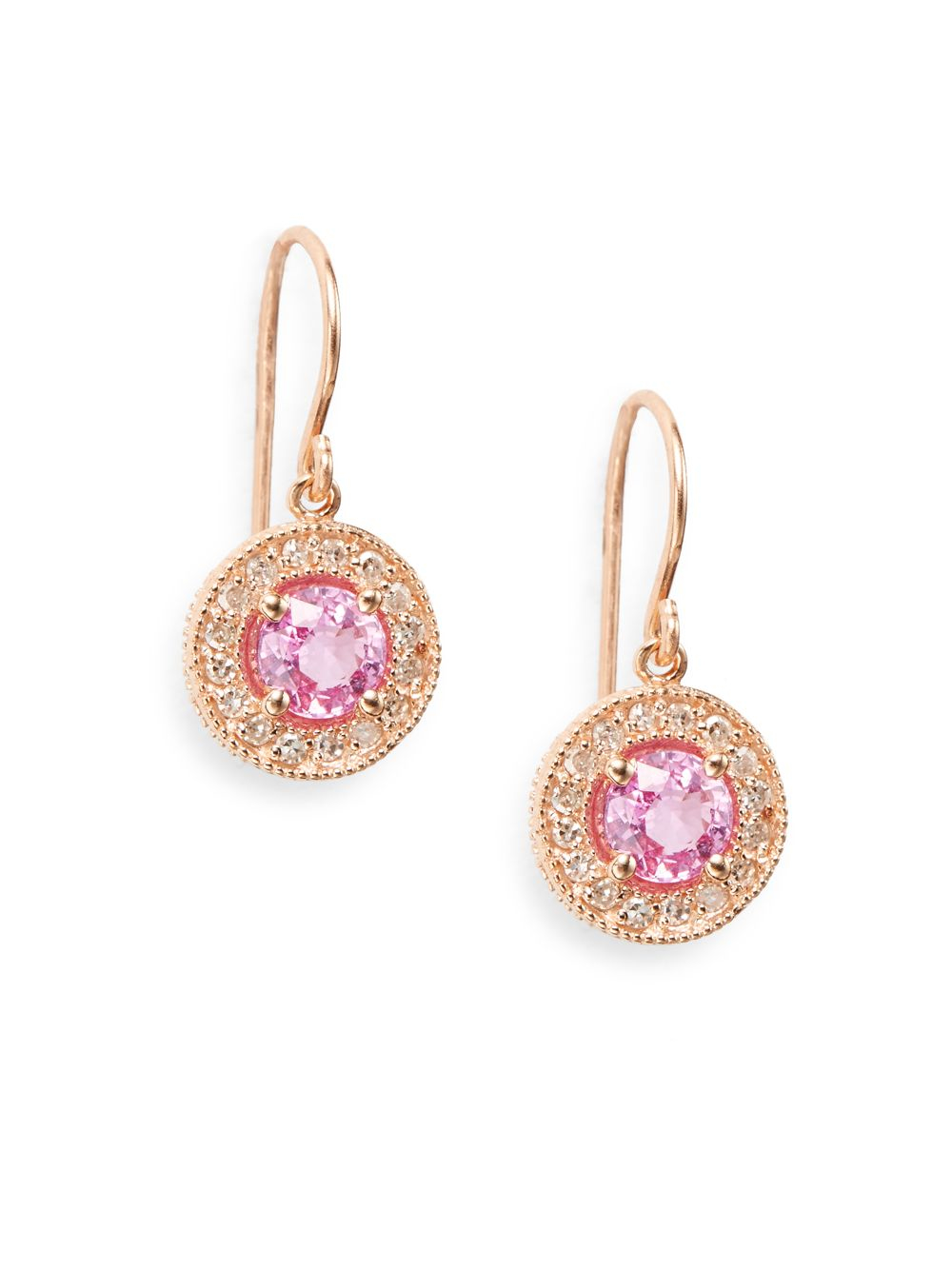 Lyst Effy Final Call Pink Sapphire, Diamond & 14K Rose Gold Drop