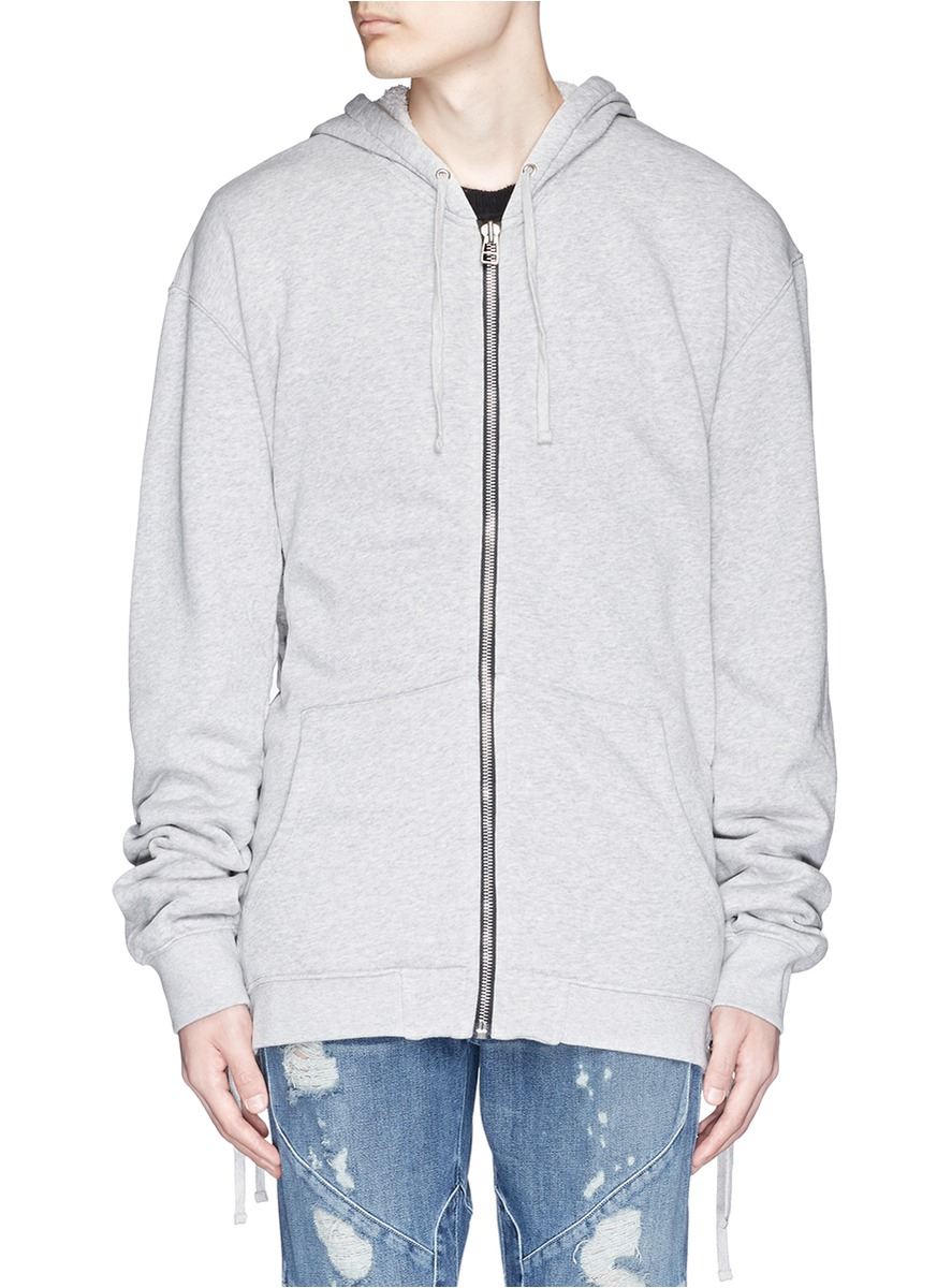 Faith connexion Laceup Side Split Hem Hoodie in Gray for Men Lyst