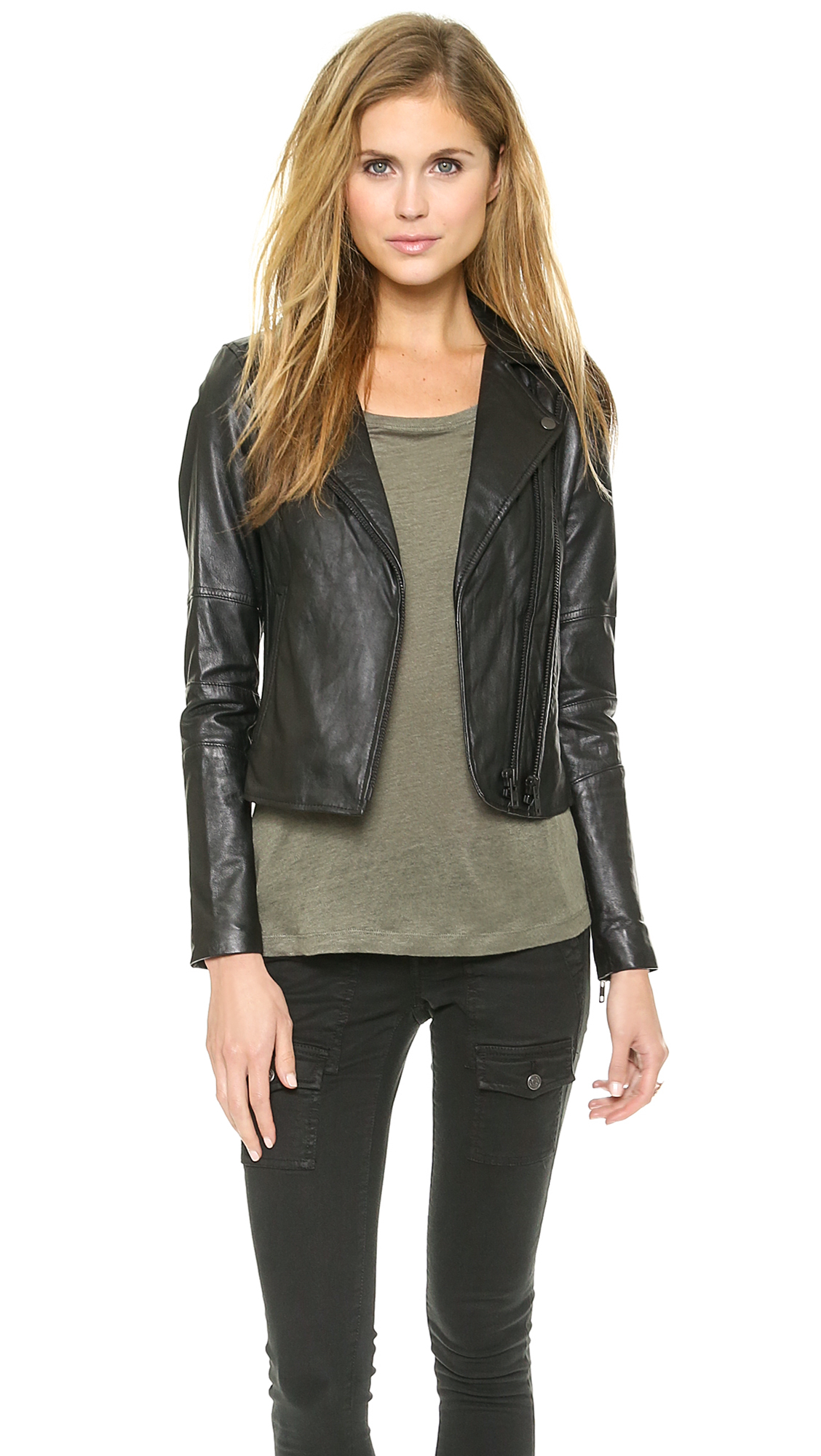 Lyst Joie Davey Leather Jacket Caviar In Black Gallery