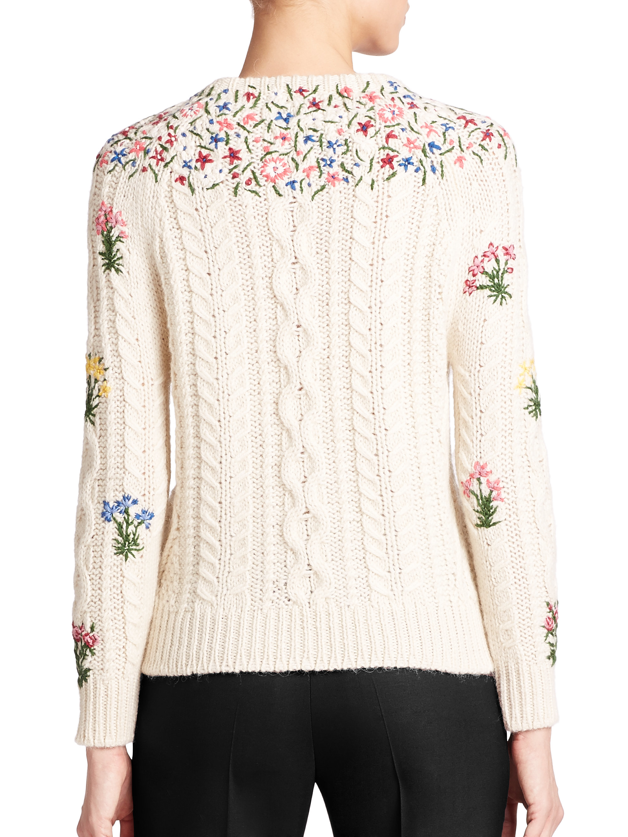 Lyst Valentino Embroidered  Wool And Alpaca Blend Sweater 