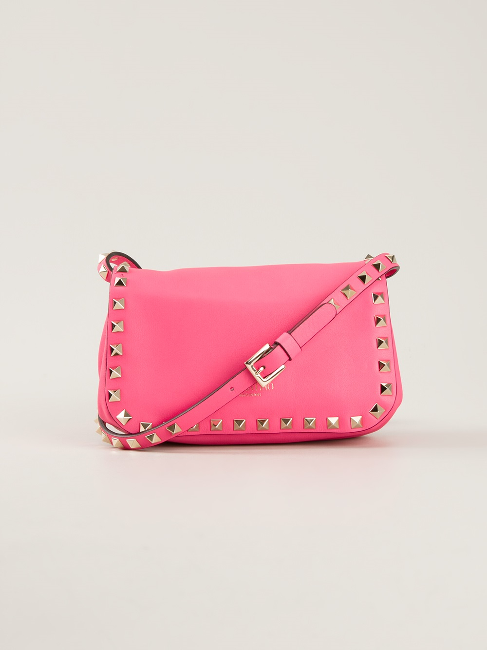 Lyst - Valentino Rockstud Shoulder Bag in Pink