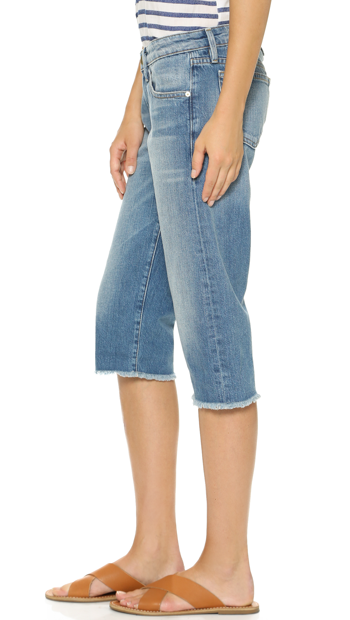 Lyst - Frame Le Vintage Bermuda Shorts - Wells in Blue