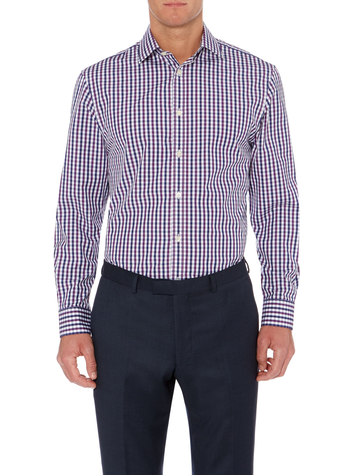 Howick Roxbury Large Check Shirt in Purple for Men | Lyst