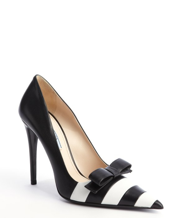 prada black and white shoes