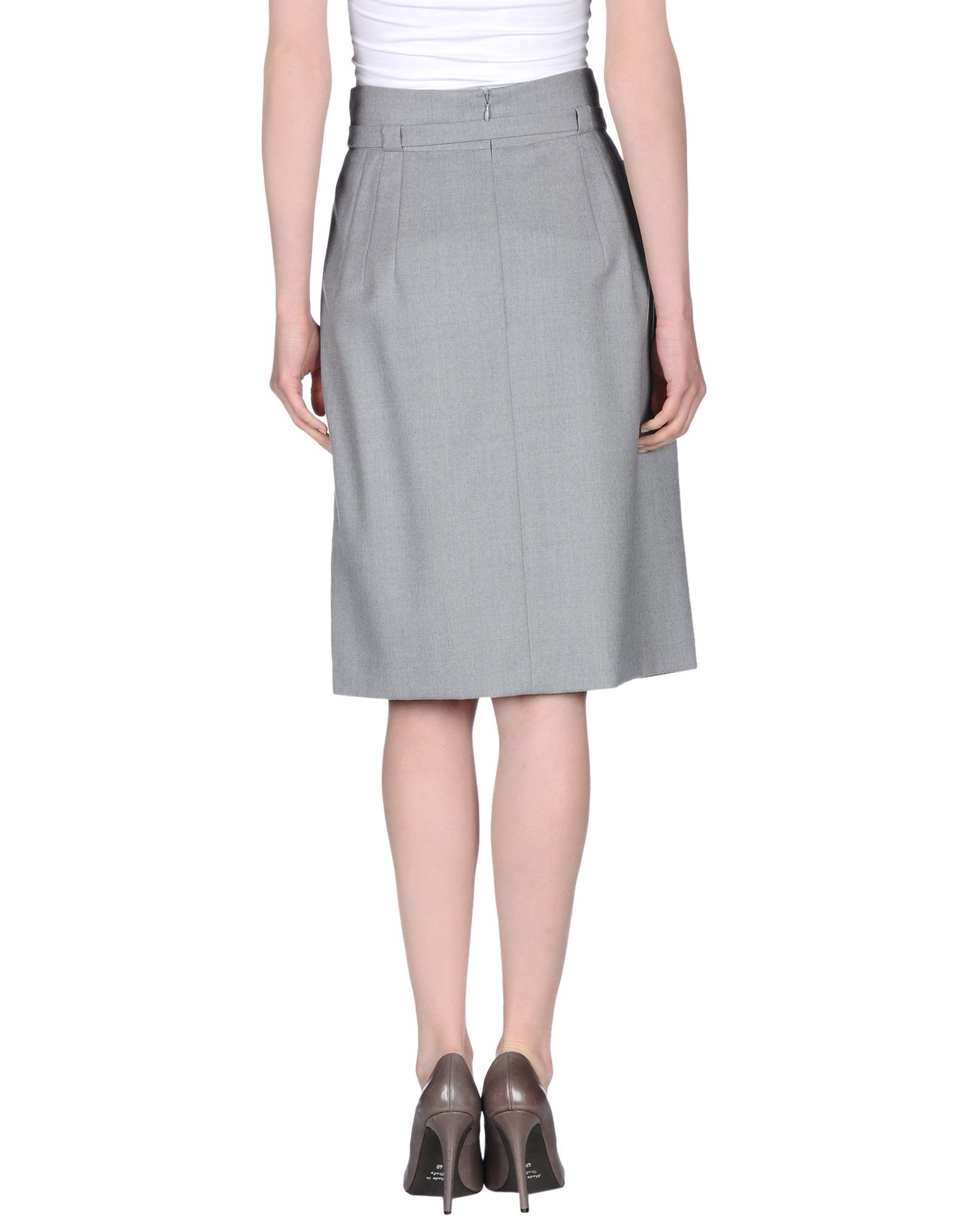 Akris punto Knee Length Skirt in Gray (Light grey) Lyst