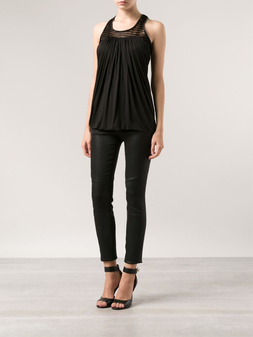 Lyst Yigal azrouël Cut Out Chest Top in Black