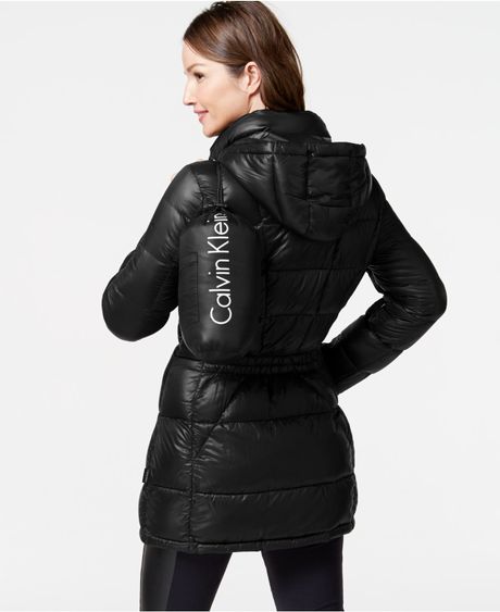 Calvin Klein Petite Packable Down Puffer Coat in Black | Lyst