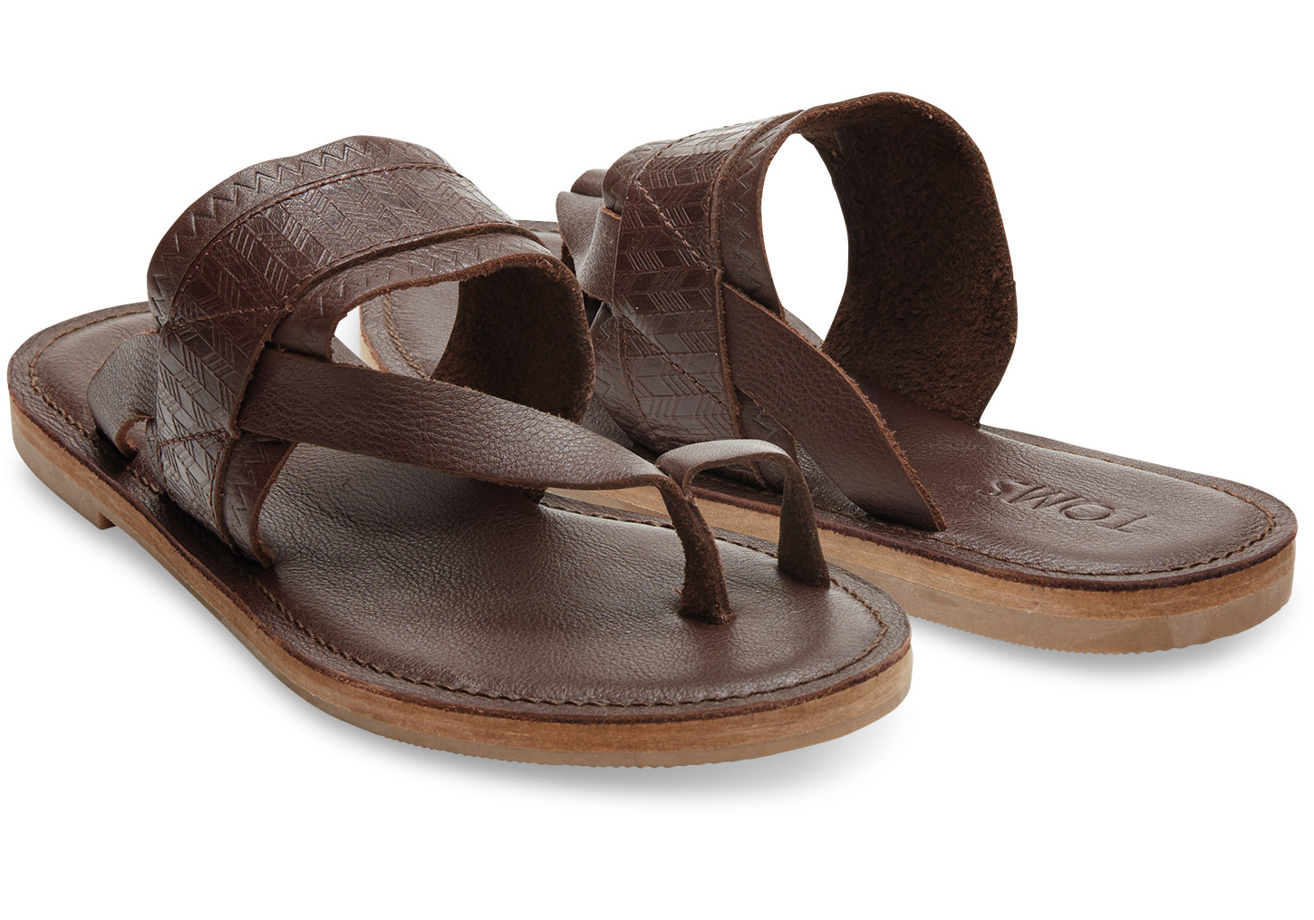 Lyst - Toms Mahogany Leather Emboss Women's Isabela Sandals in Brown