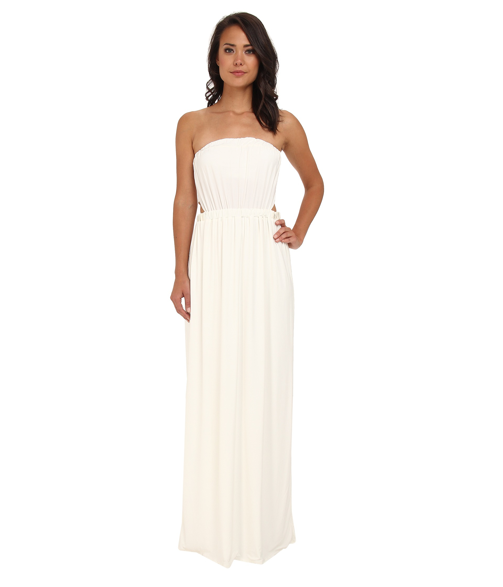 white tube maxi dress