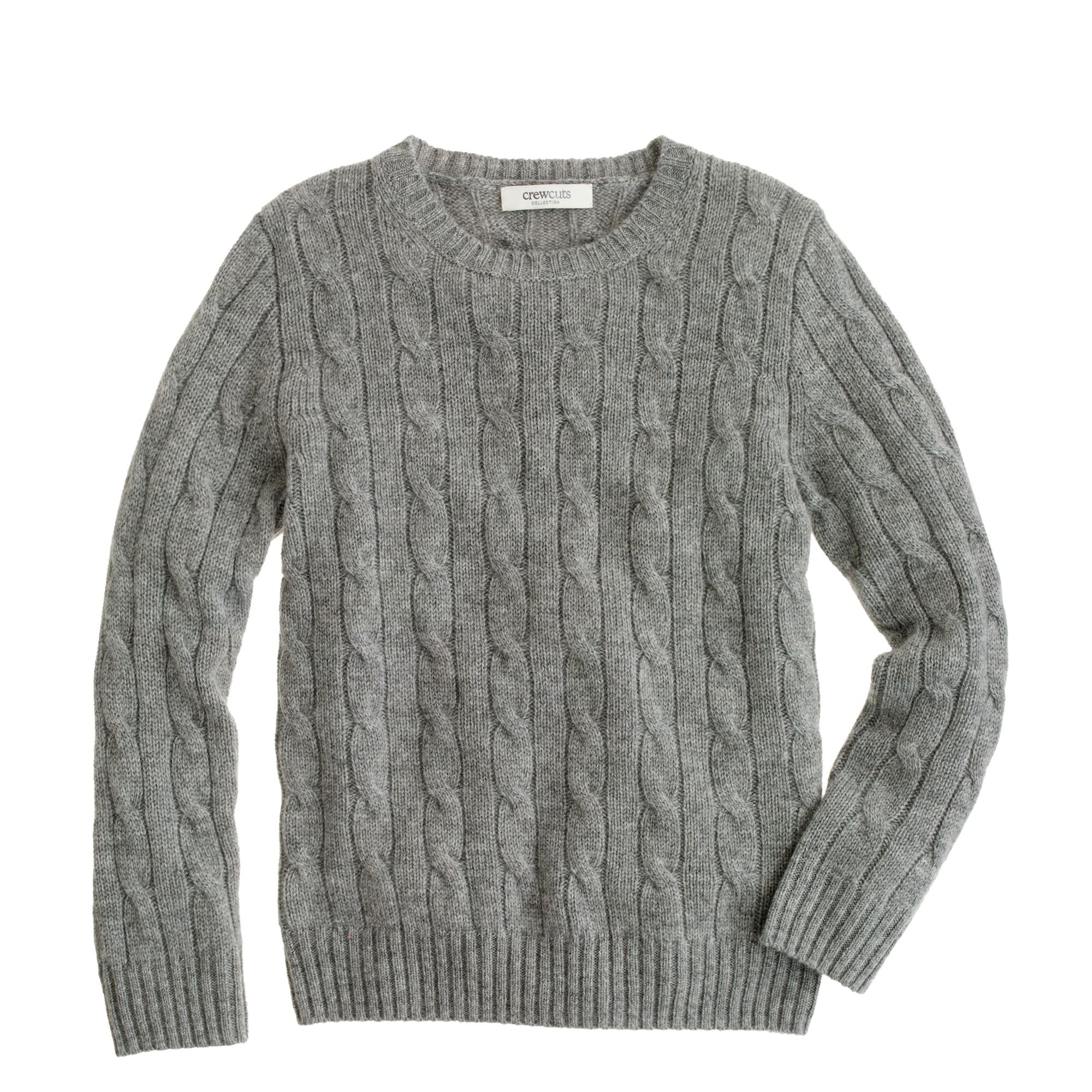 J.crew Kids Cashmere Cable Crewneck Sweater in Gray for Men | Lyst