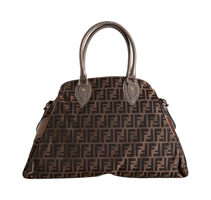 Fendi Tobacco Zucca Studded Large Bag De Jour Tote in Brown | Lyst