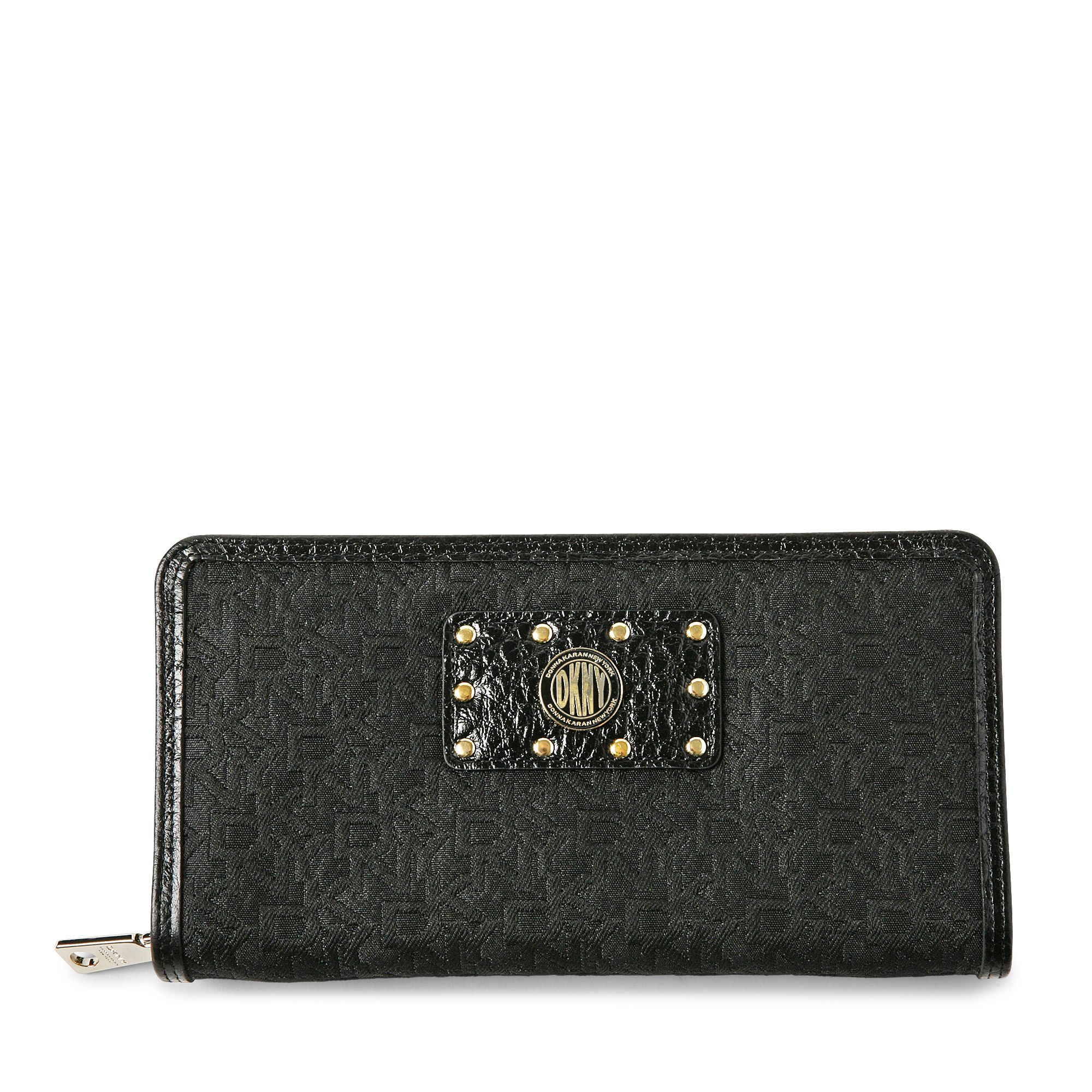 Dkny Town and Country Large Zip Around Wallet in Black | Lyst