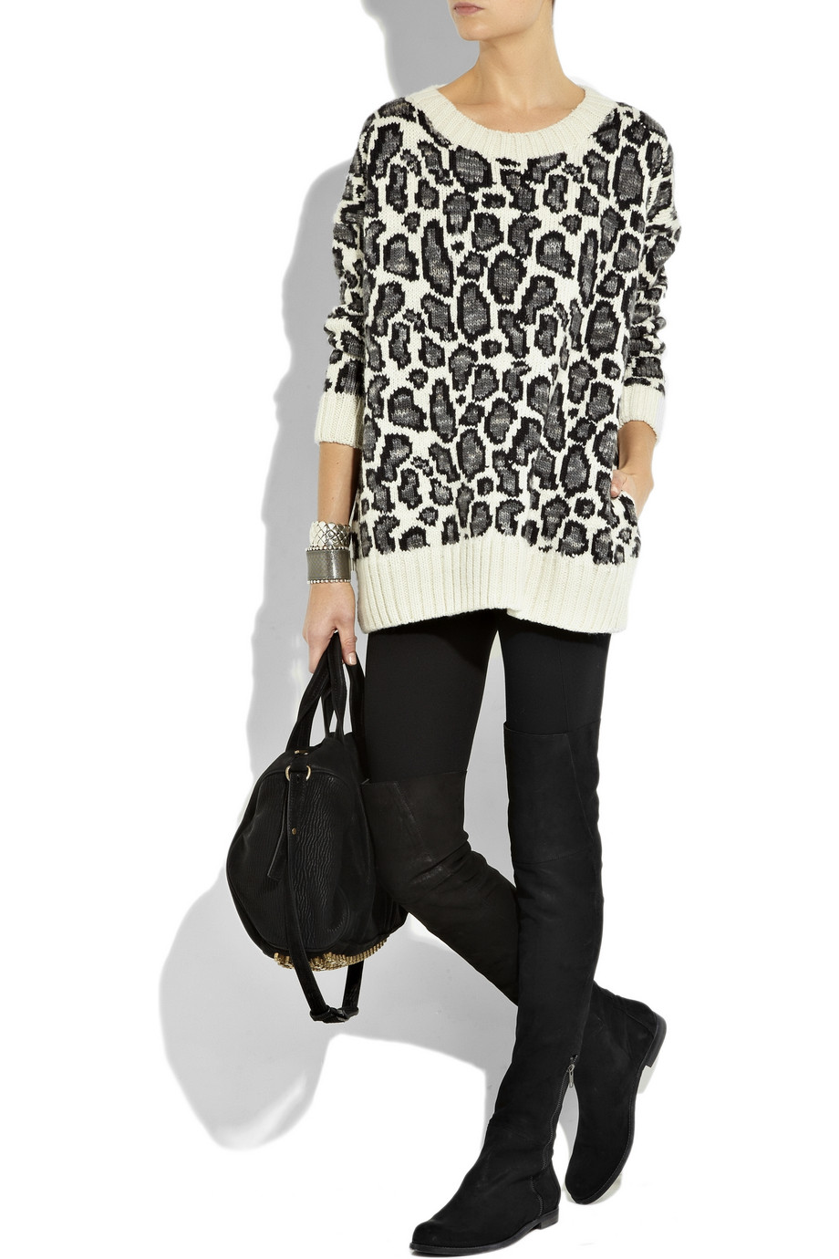 flat black suede over the knee boots