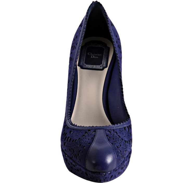 Dior Blue Eyelet Suede Byz Platform Pumps in Blue | Lyst