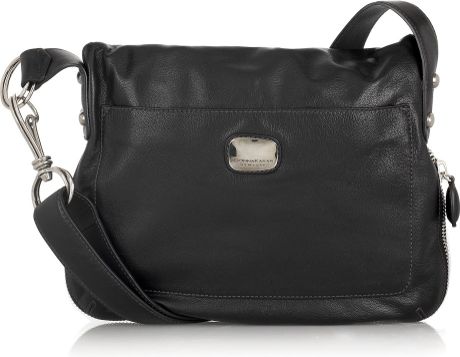 Donna Karan New York Crosstown Leather Messenger Bag in Black | Lyst