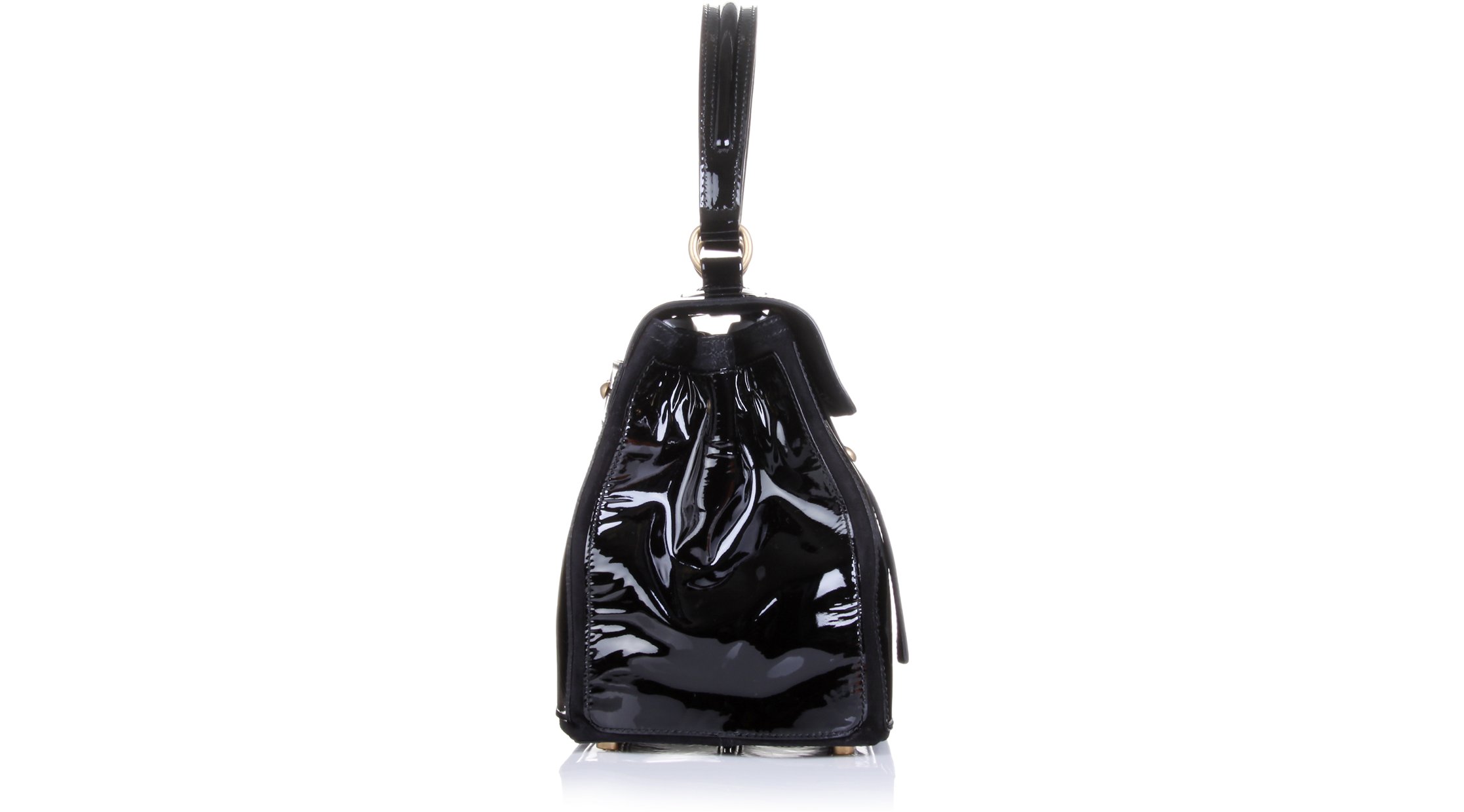 Saint laurent Muse Two Patent Leather Tote in Black | Lyst  