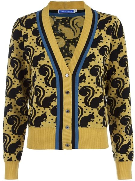 Eley Kishimoto Squirrel Patterned Cardigan in Yellow | Lyst